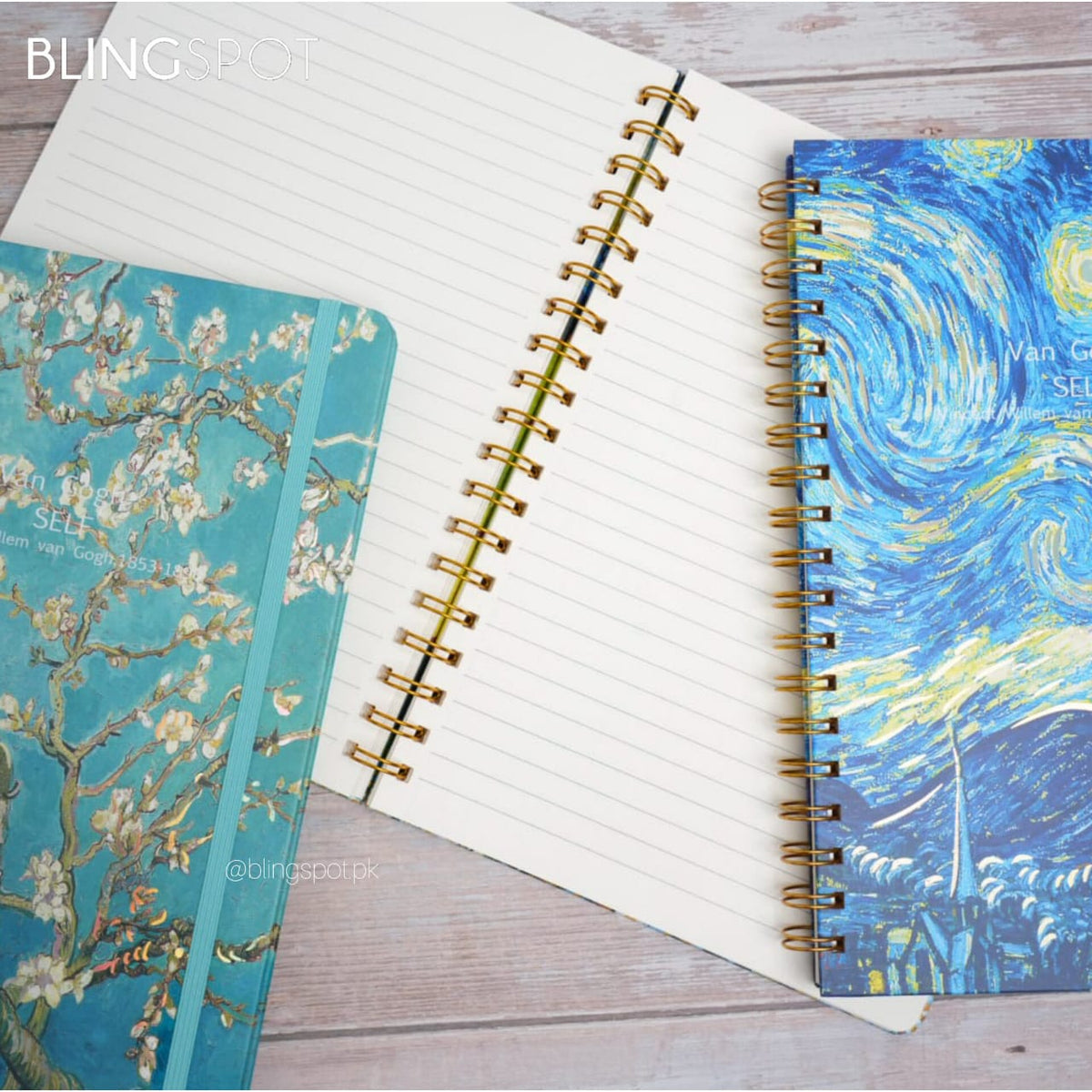 Van-Gogh Self Painting Large Foiled Spiral - Notebook / Journal