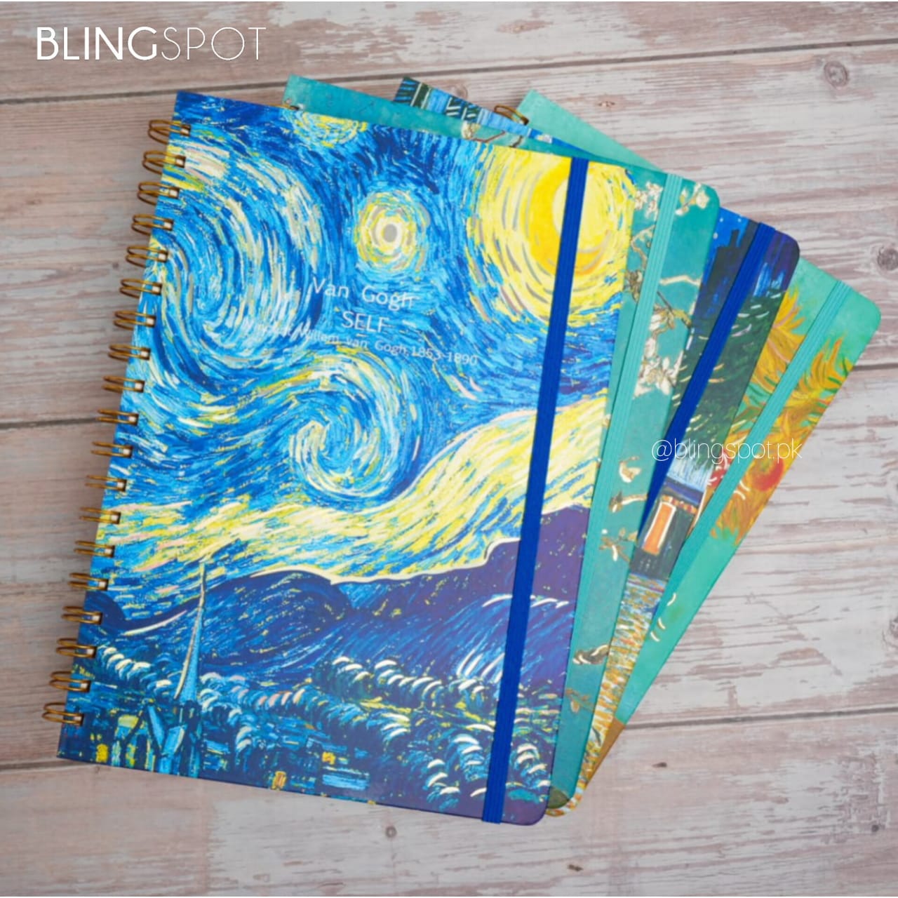 Van-Gogh Self Painting Large Foiled Spiral - Notebook / Journal