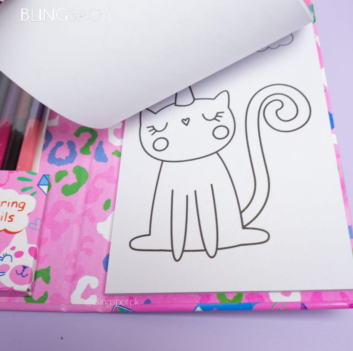 Unicorn &amp; Cat Coloring Book - Stationery Set