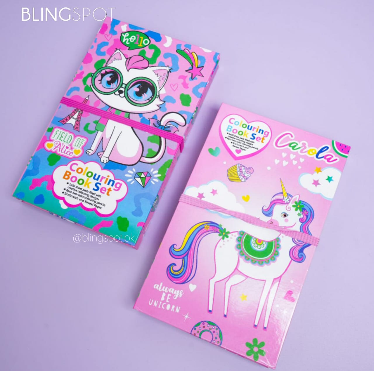 Unicorn & Cat Coloring Book - Stationery Set