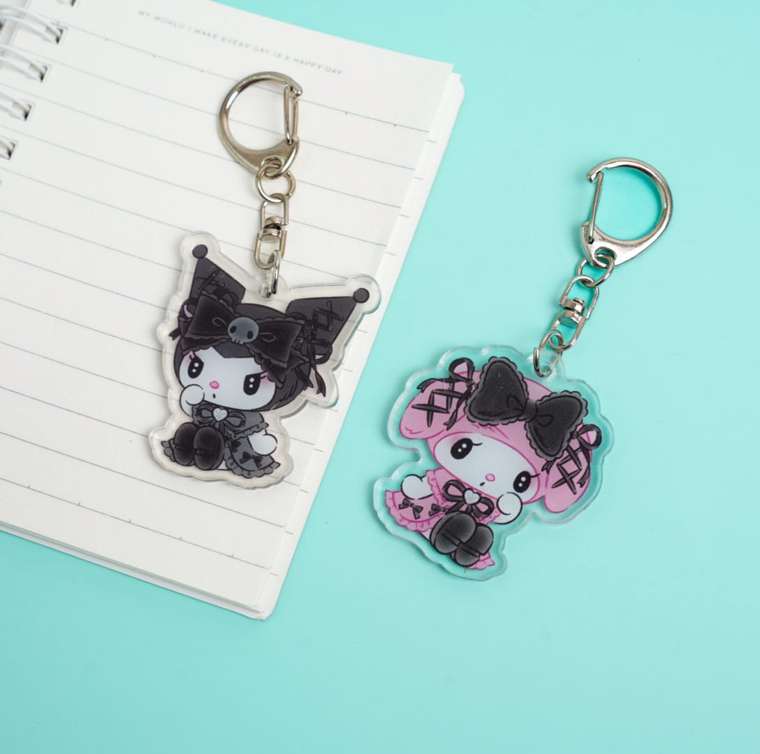 Kuromi & My Melody Acrylic -  keychain Key Ring