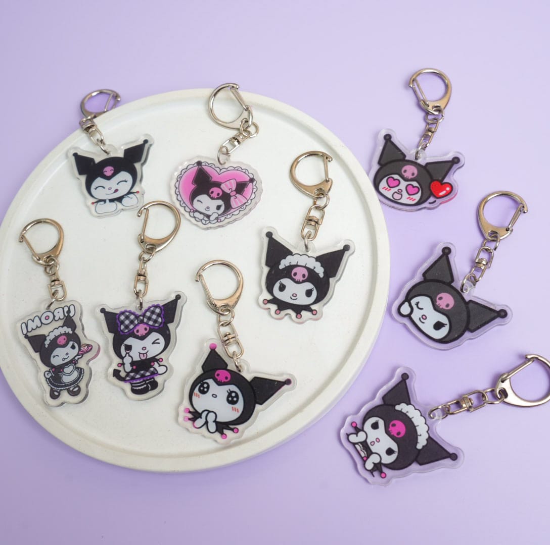 Kuromi Acrylic -  keychain Key Ring