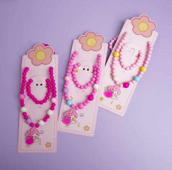 My Melody Beaded Pink Pearl - Jewelry Set Style 2