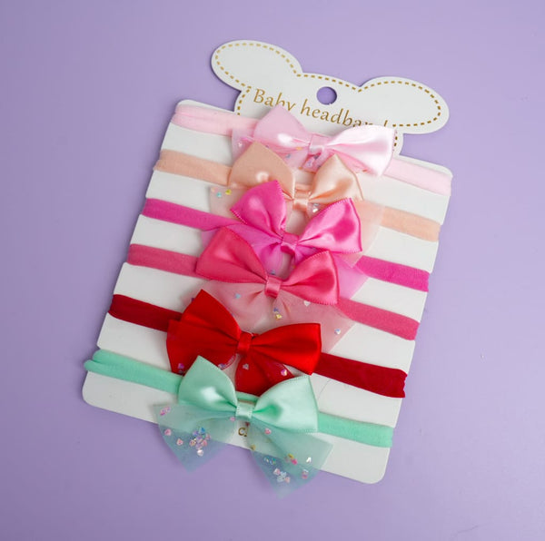 Shiny Bow - Headband Set of 6