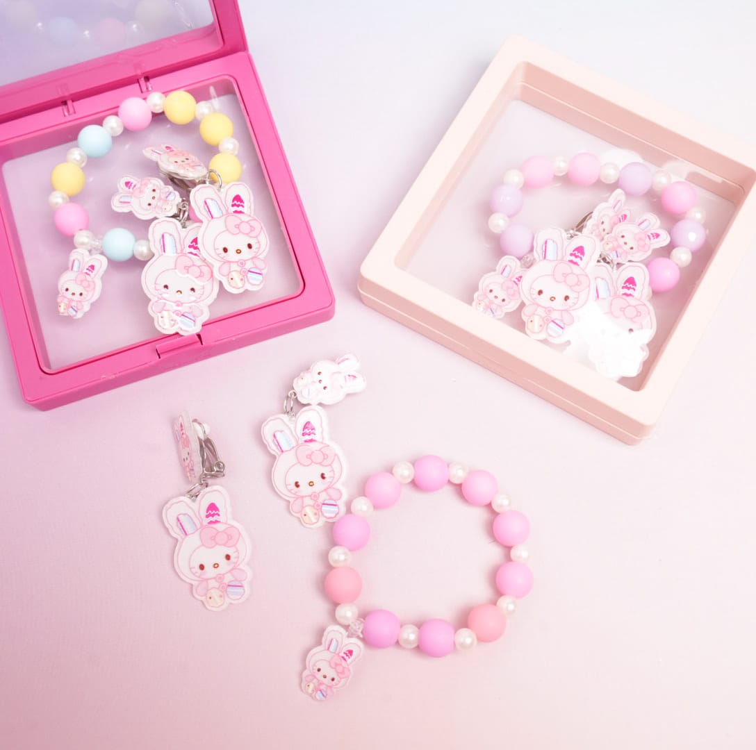 Cute Rabbit Beaded Pearls - Box Jewelry Set