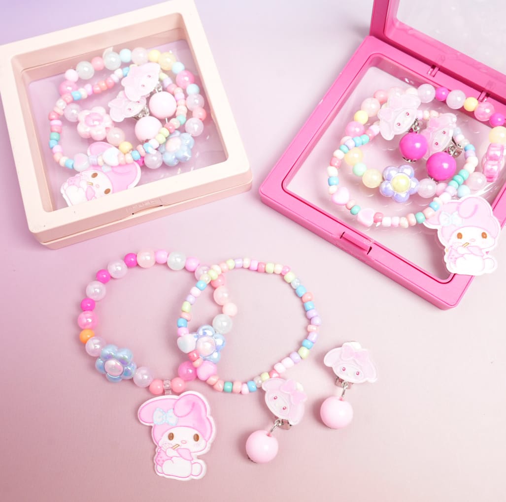 My Melody & Flower Beaded Pearls - Box Jewelry Set