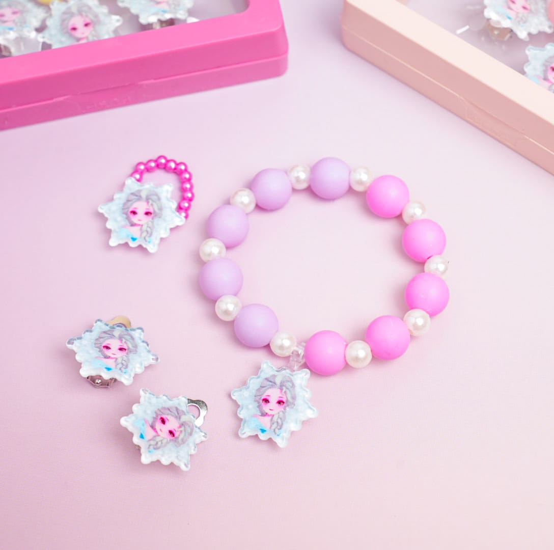 Frozen Princess Snow Beaded Pearls - Box Jewelry Set