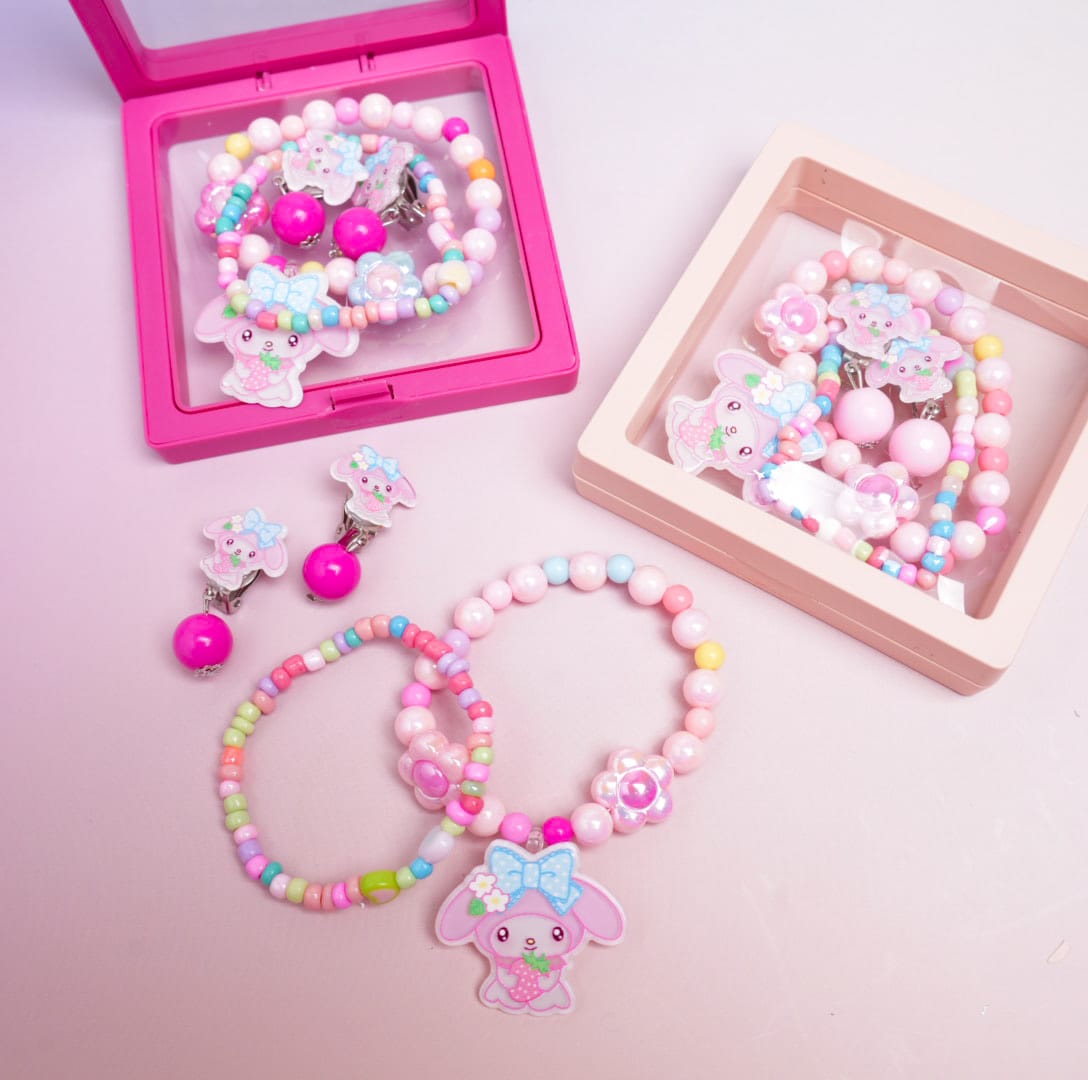 My Melody & Flower Beaded Pearls - Box Jewelry Set