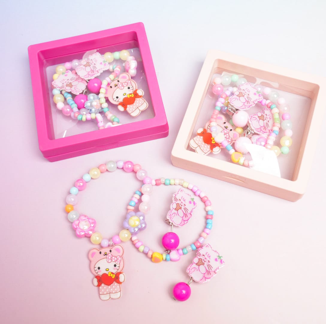 Hello Kitty Beaded Pearls - Box Jewelry Set