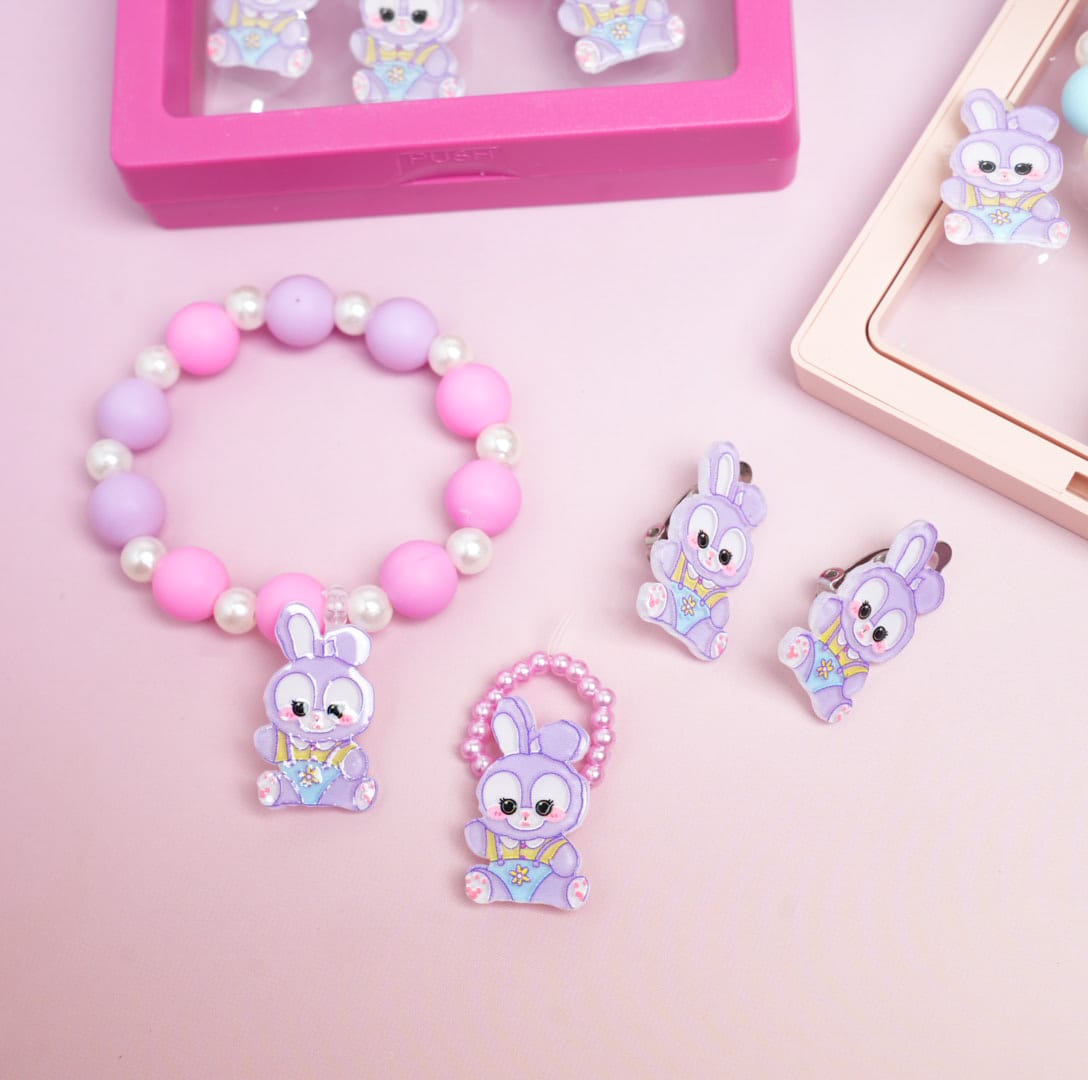 Stella Lou Rabbit Beaded Pearls - Box Jewelry Set