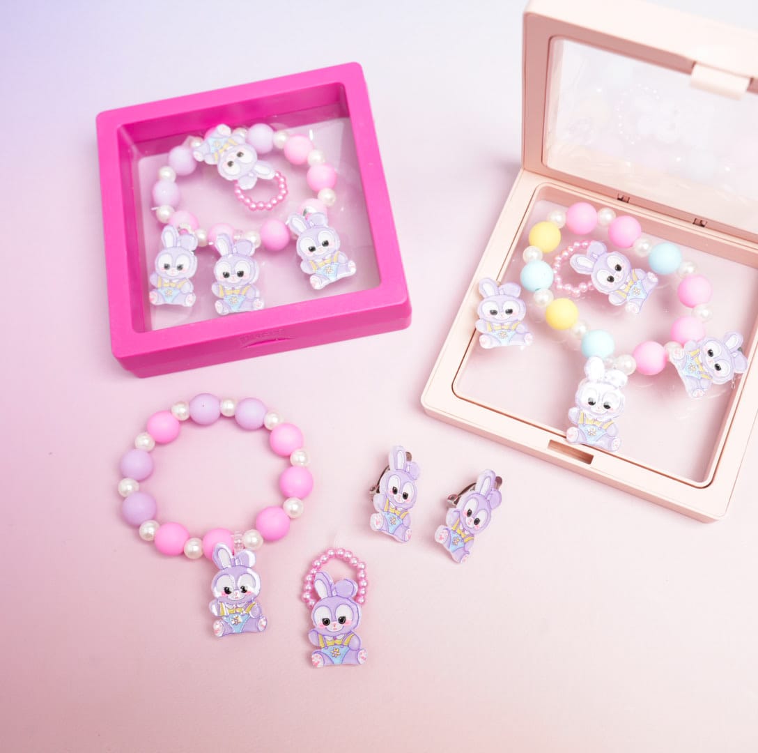 Stella Lou Rabbit Beaded Pearls - Box Jewelry Set