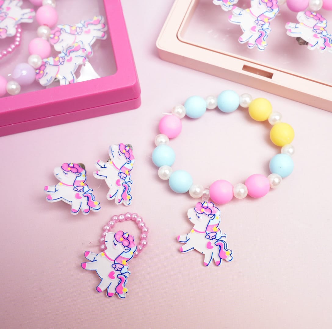 Magical Unicorn  Beaded Pearls - Box Jewelry Set