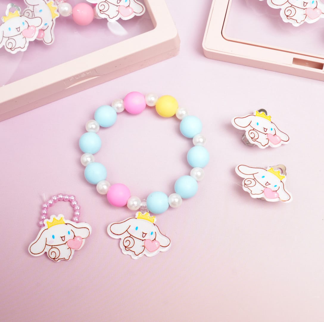 Cinnamoroll Crown Beaded Pearls - Box Jewelry Set