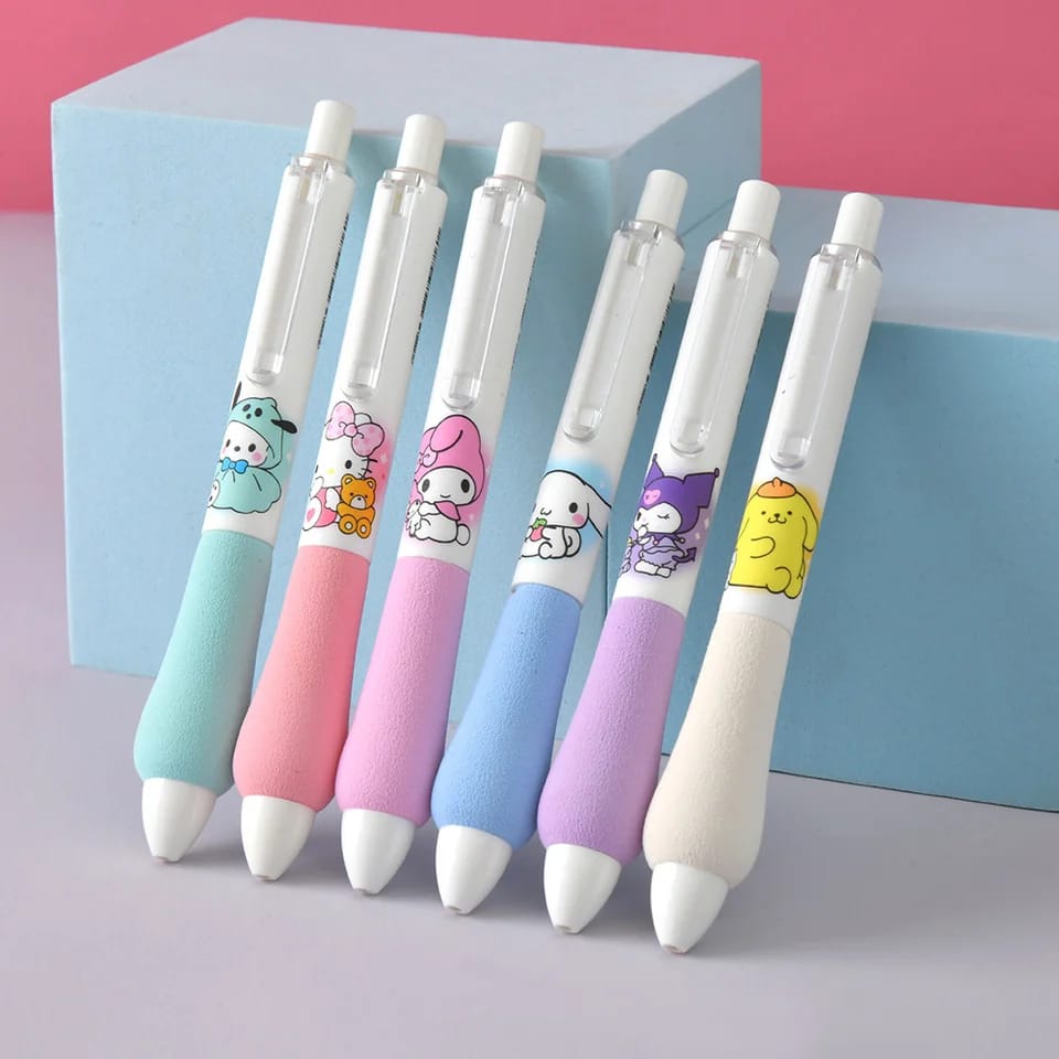 Sanrio Characters Soft Grip White - Press Gel Pen