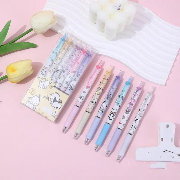 Sanrio Character Pochacco - Press Gel Pen Set of 6