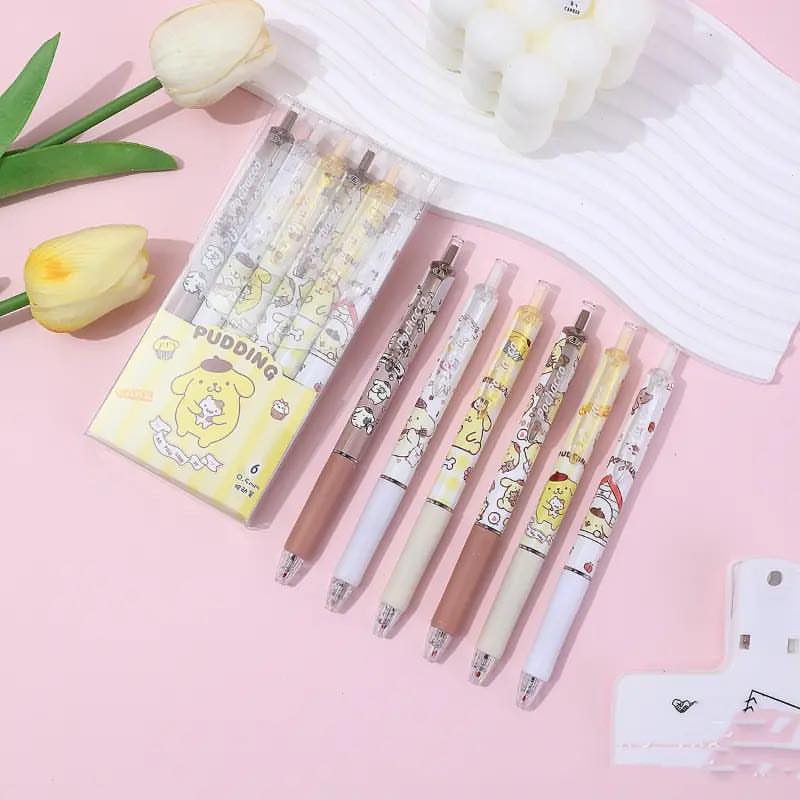 Sanrio Character Pudding - Press Gel Pen Set of 6