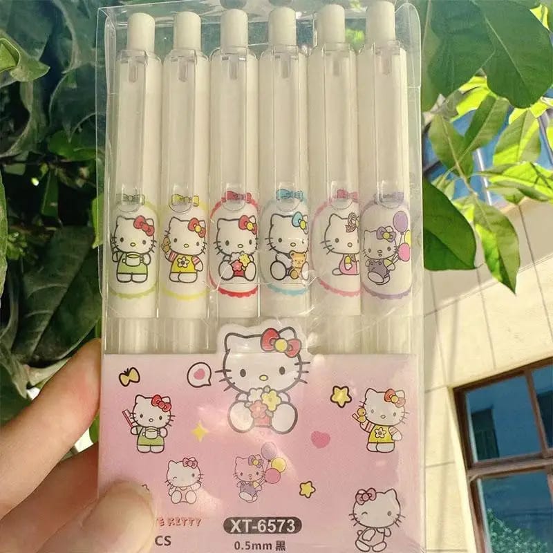 Hello Kitty - Press Gel Pen Set of 6