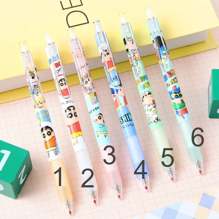 Flashing Crayon Boy - Press Gel Pen Set Of 6