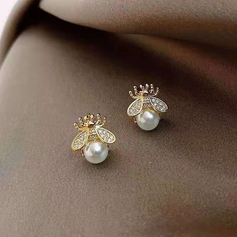 Bling Pearl Honey - Ear Studs