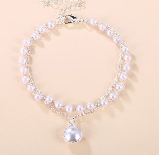 Fancy Pearl Charms Silver - Bracelet