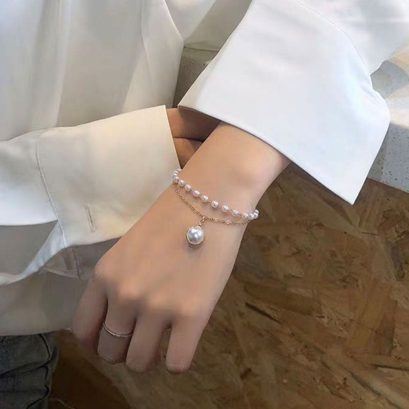 Fancy Pearl Charms Silver - Bracelet