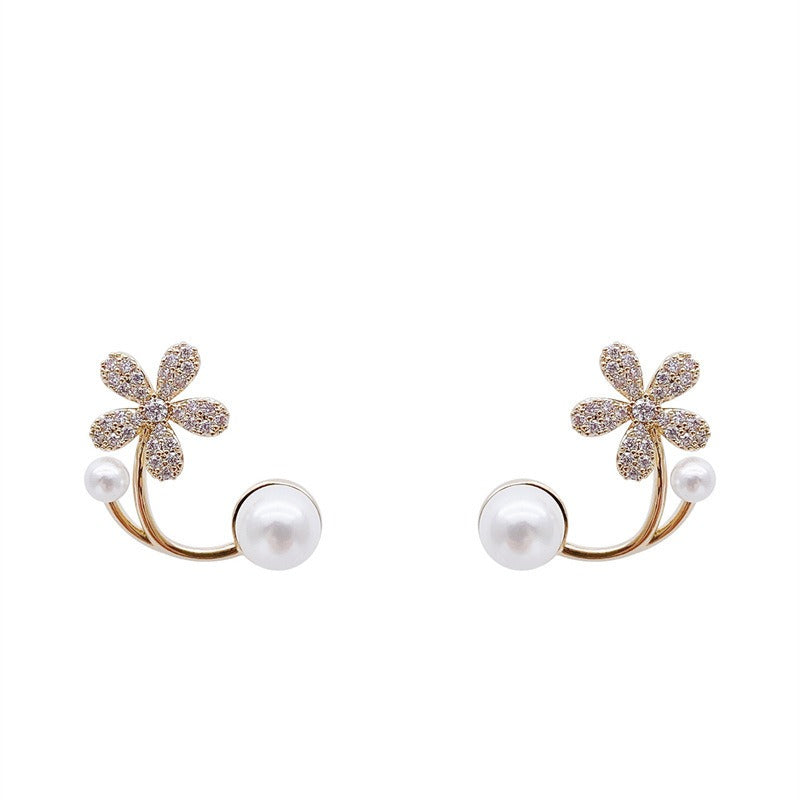 Blingy Flower Pearl - Ear Studs