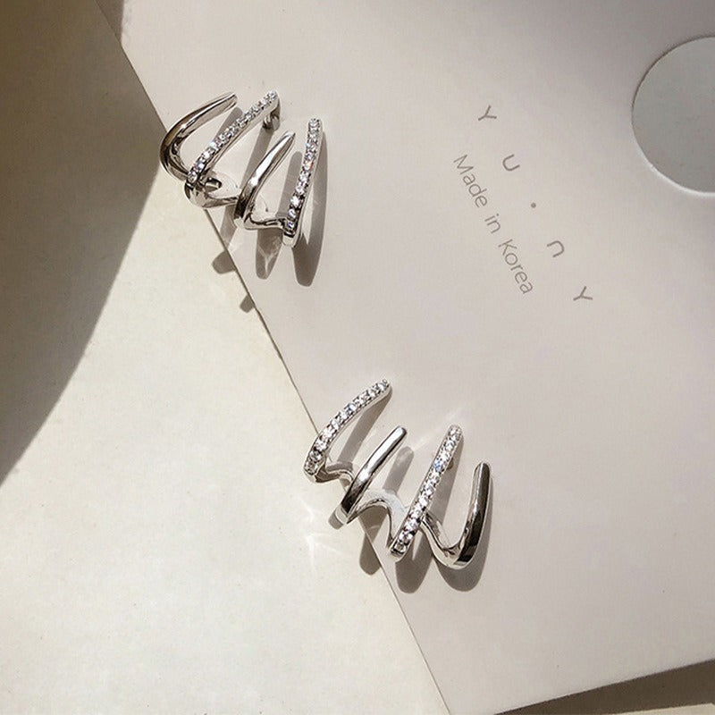 Multi Faux Hoops - Silver Ear Studs