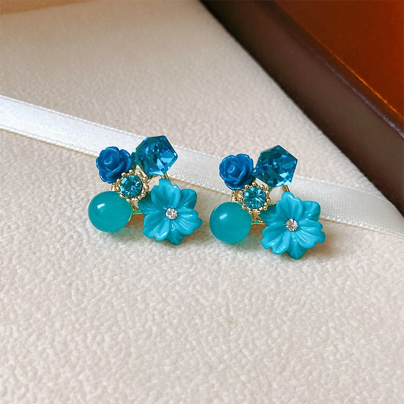 Floral Blue - Earrings