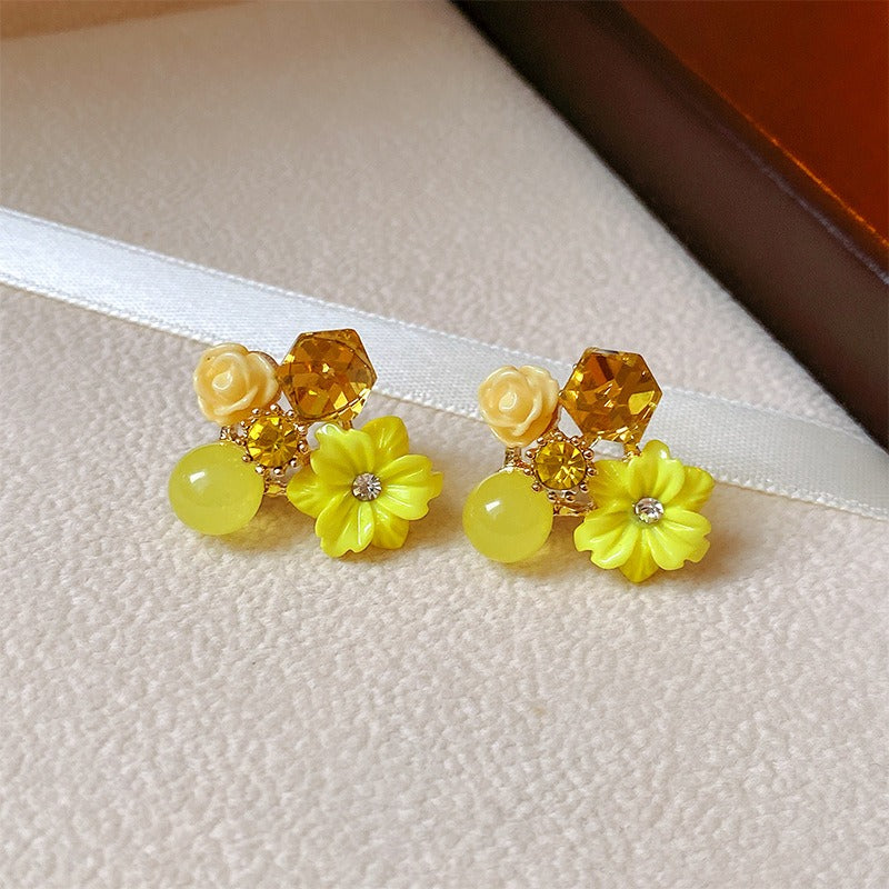 Floral Yellow - Earrings