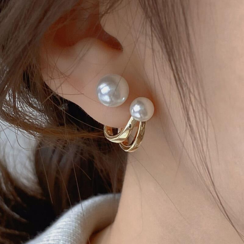 Pearls Gold Glam - Ear Studs