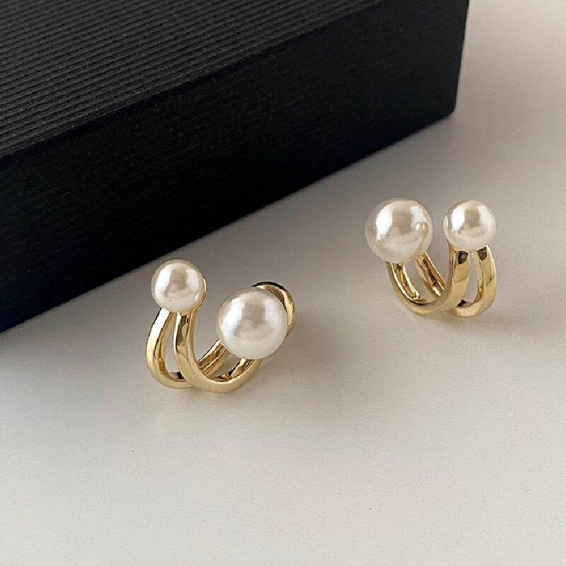 Pearls Gold Glam - Ear Studs