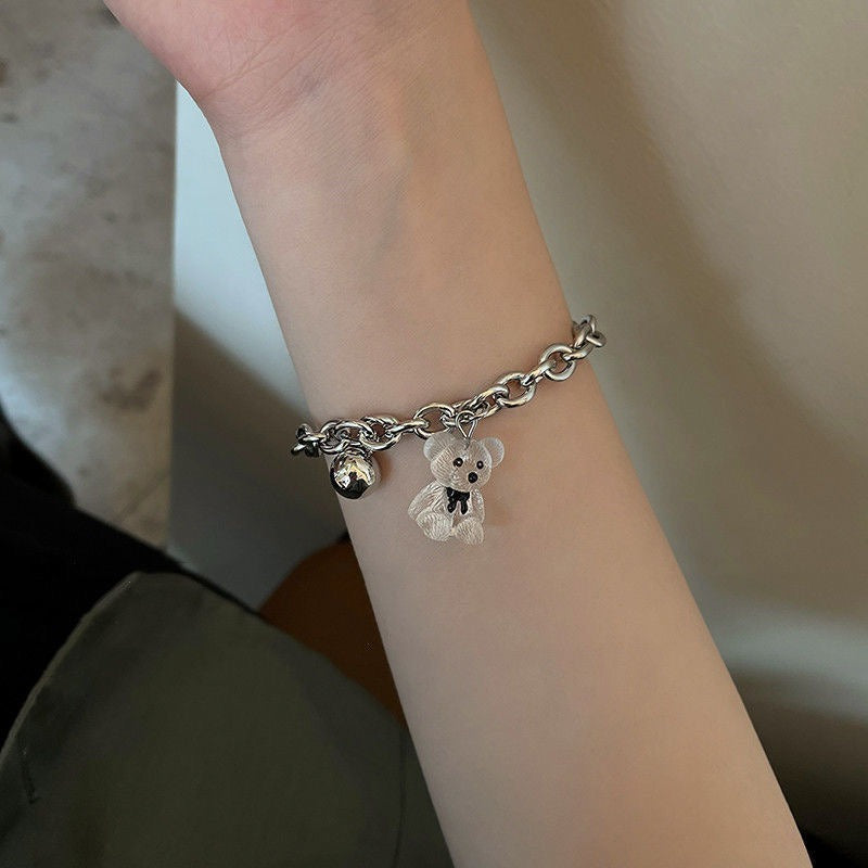 Bear Charm Silver - Bracelet