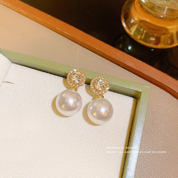 Elegant Pearl Gold - Earrings