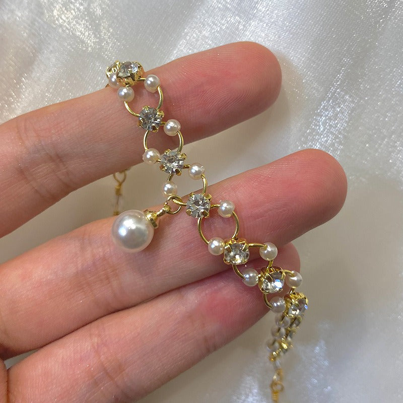 Crystal Pearl Beads Charm  - Bracelet