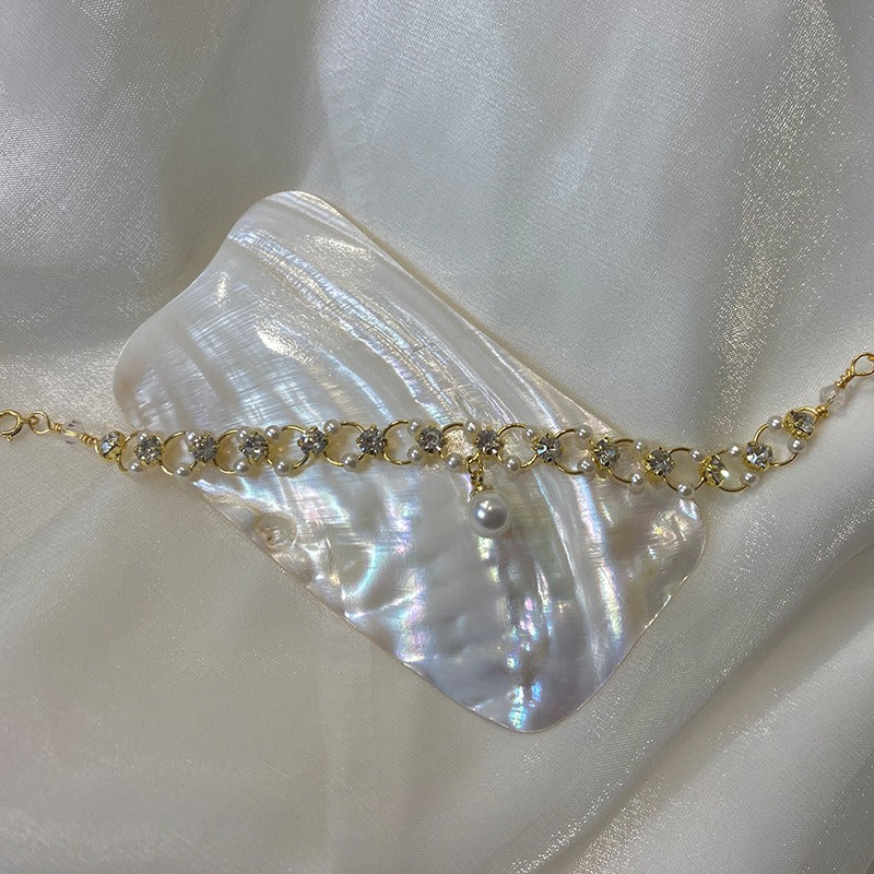 Crystal Pearl Beads Charm  - Bracelet