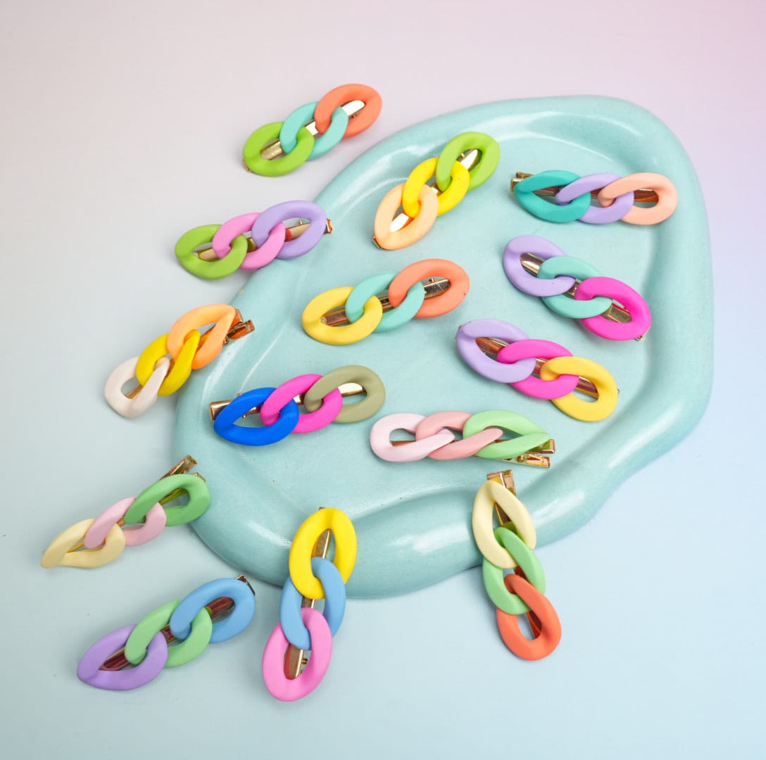 Colorful Chunky Chain - Hair Clips