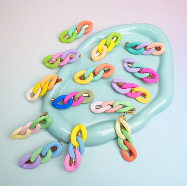 Colorful Chunky Chain - Hair Clips