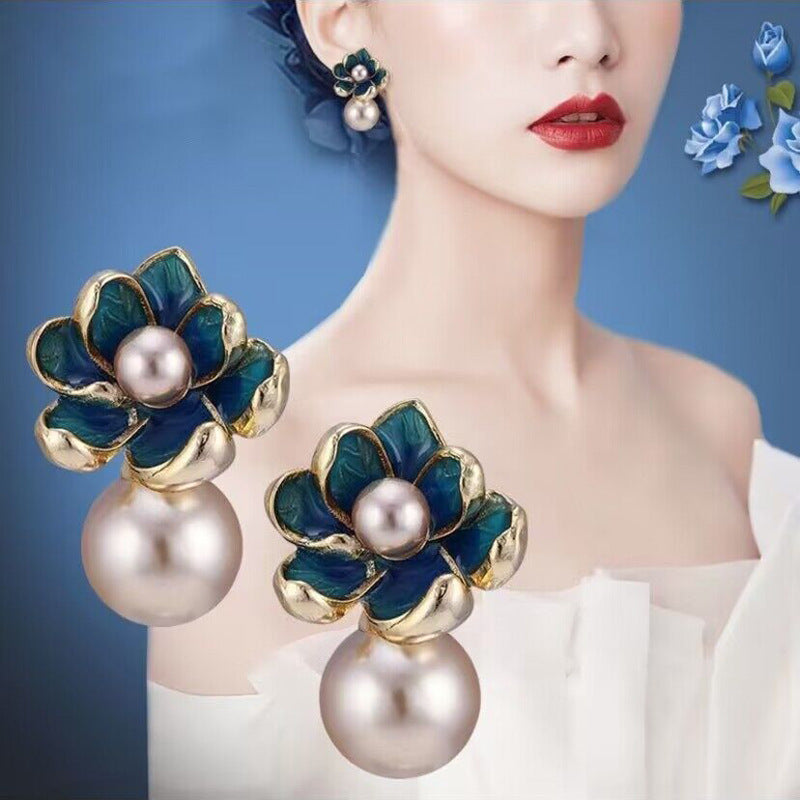 Rose Pearl Green - Earrings