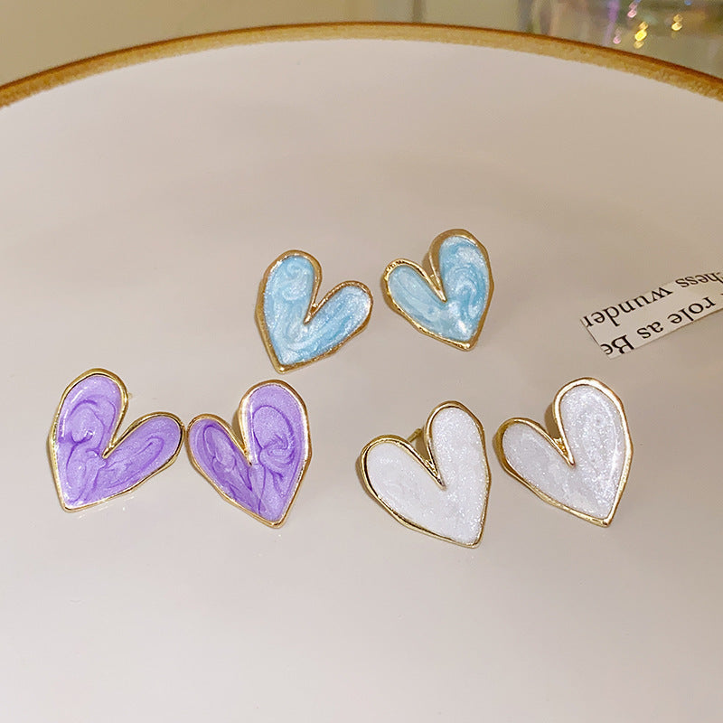 Marbled Heart - Earring