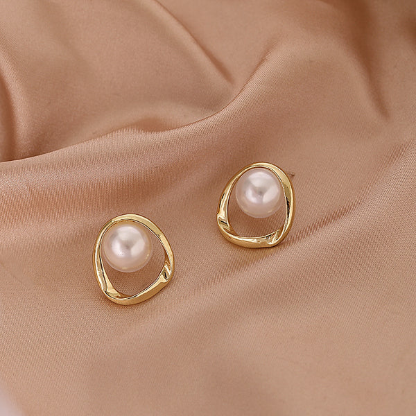Pearl Gold Foiled - Earring
