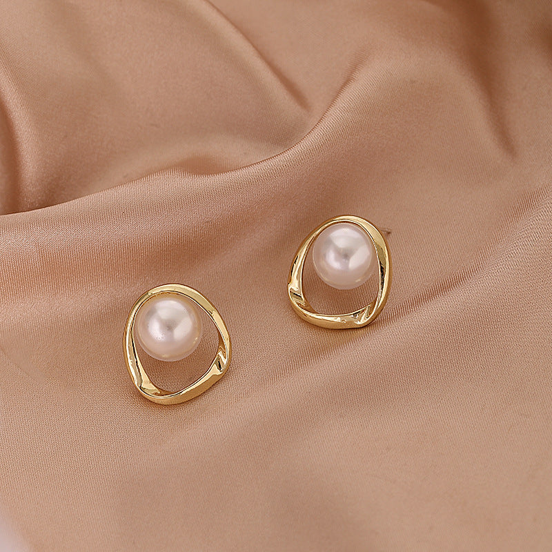 Pearl Gold Foiled - Earring