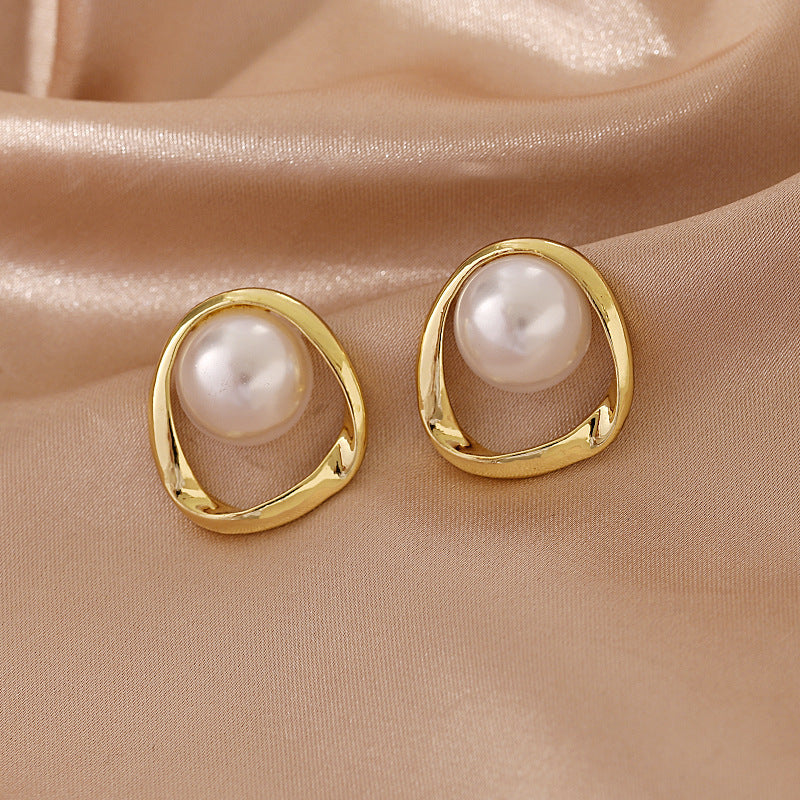 Pearl Gold Foiled - Earring