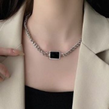 Black Stone Silver - Necklace