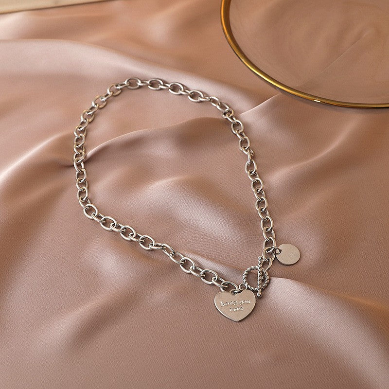 Silver Heart Charm - Necklace