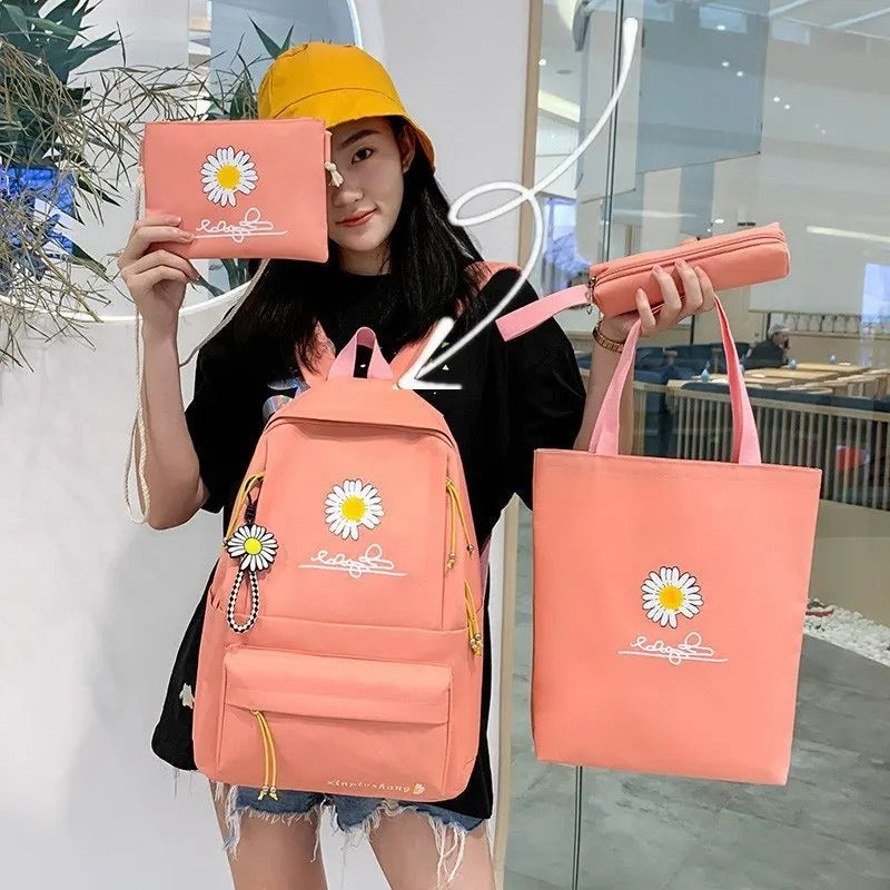 Daisy Peach Backpack Set Of 4