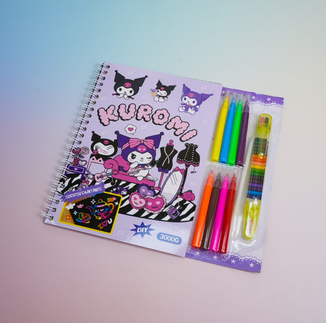 Kuromi Coloring Book - Stationery Set