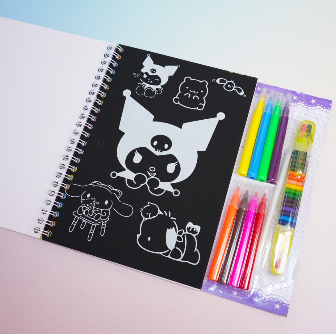 Kuromi Coloring Book - Stationery Set