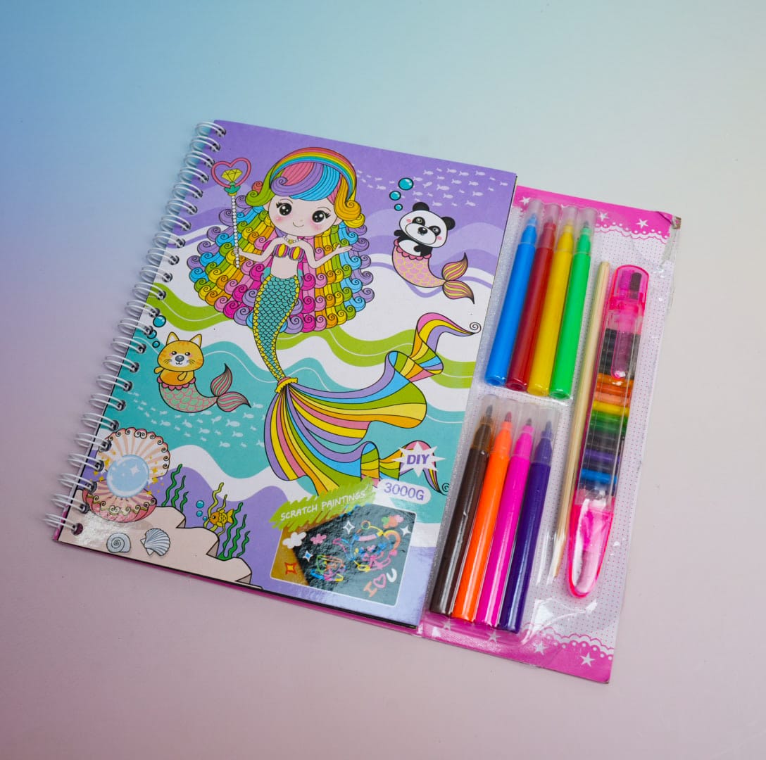 Mermaid Princess Coloring Book - Stationery Set