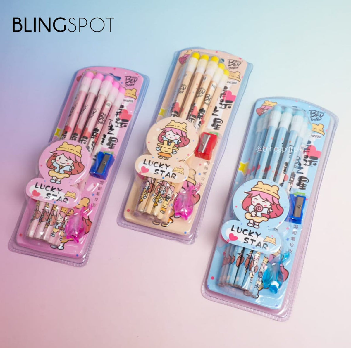 Lucky Star Cute Girl  - Stationery Set