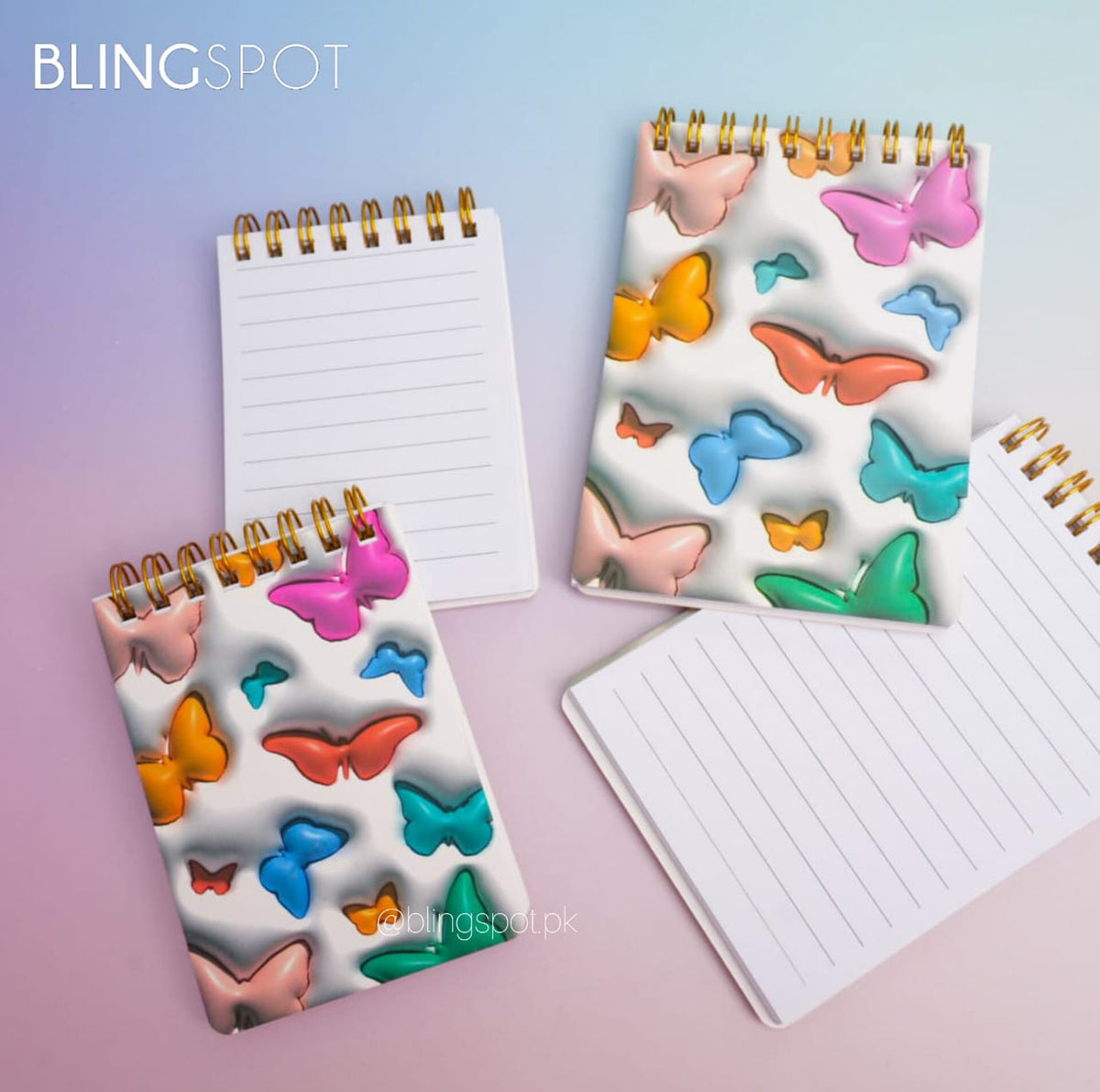 Colorful Butterflies - Spiral Notepad